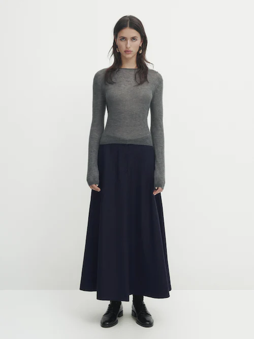 Long Wool Skirt 