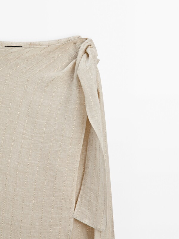 Striped thread pareo skirt · Sand · Smart / Skirts | Massimo Dutti