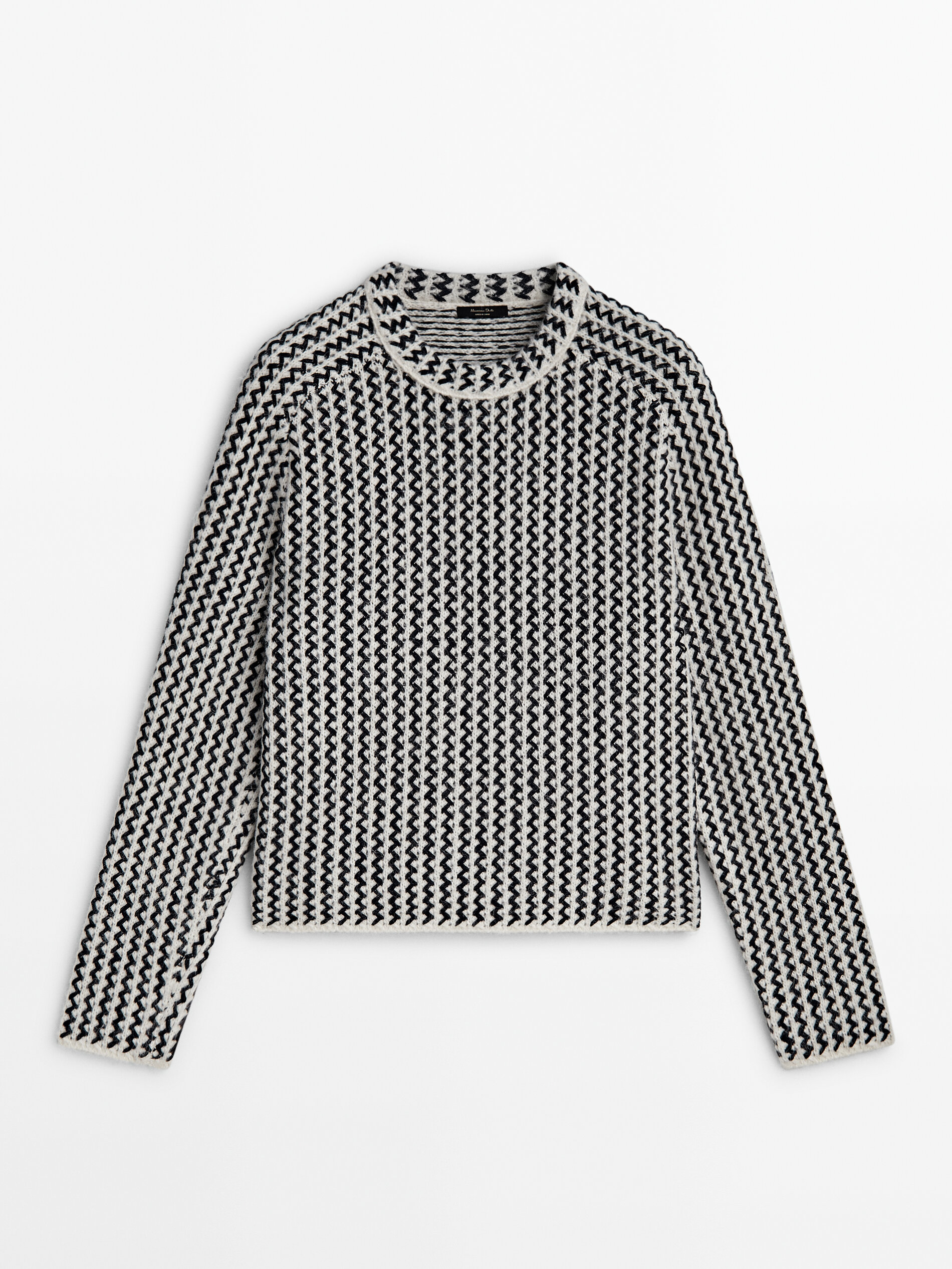 Knit sweater with zigzag detail · Blue · Sweaters And Cardigans 