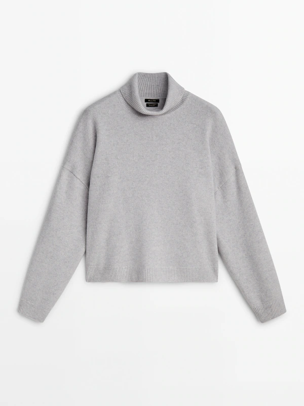 Wool blend high neck sweater · Grey Marl, Blue · Sweaters And Cardigans ...