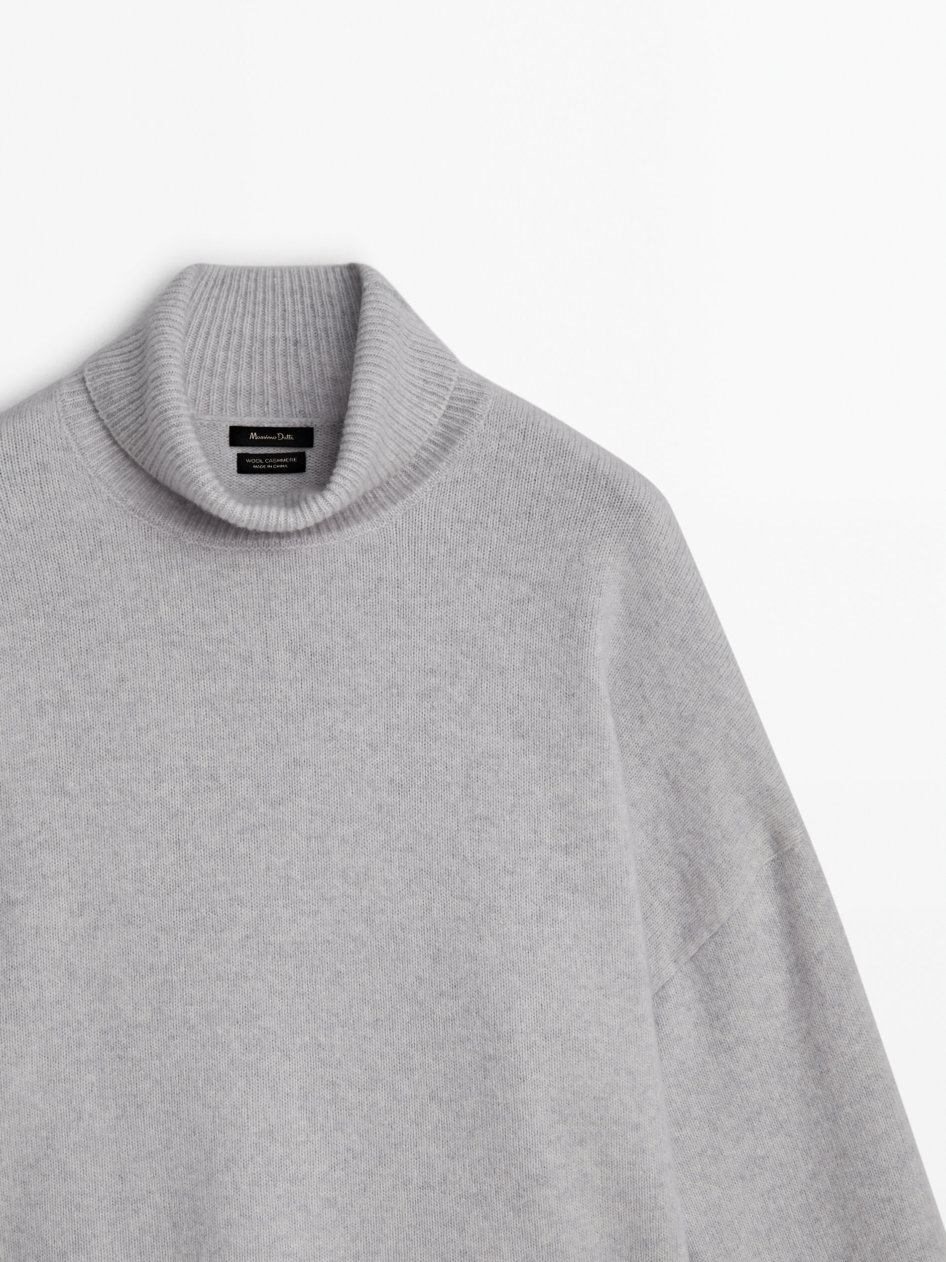 Wool blend high neck sweater · Grey Marl, Blue · Sweaters And