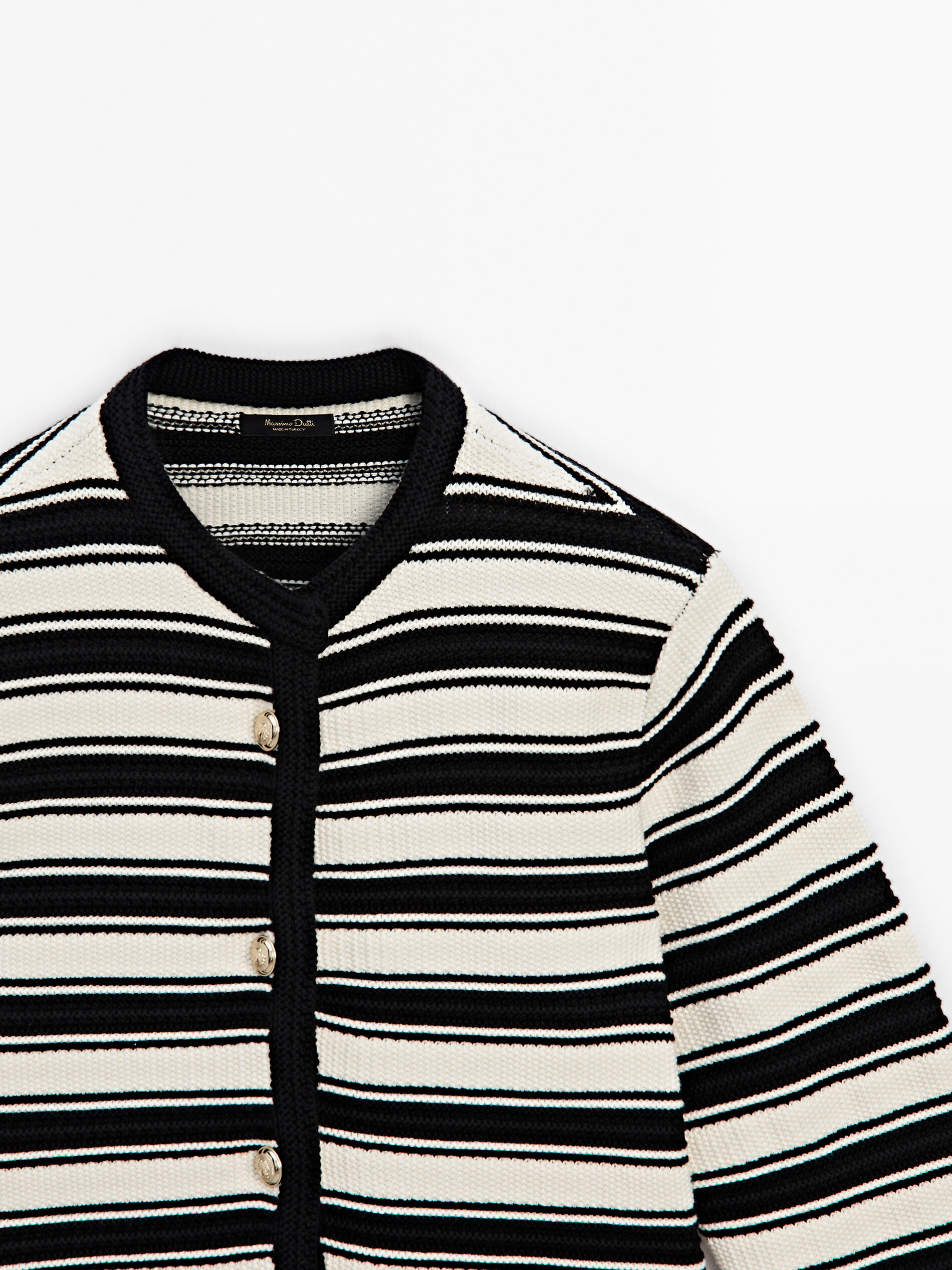 Knit cardigan with gold buttons · Black · Sweaters And Cardigans