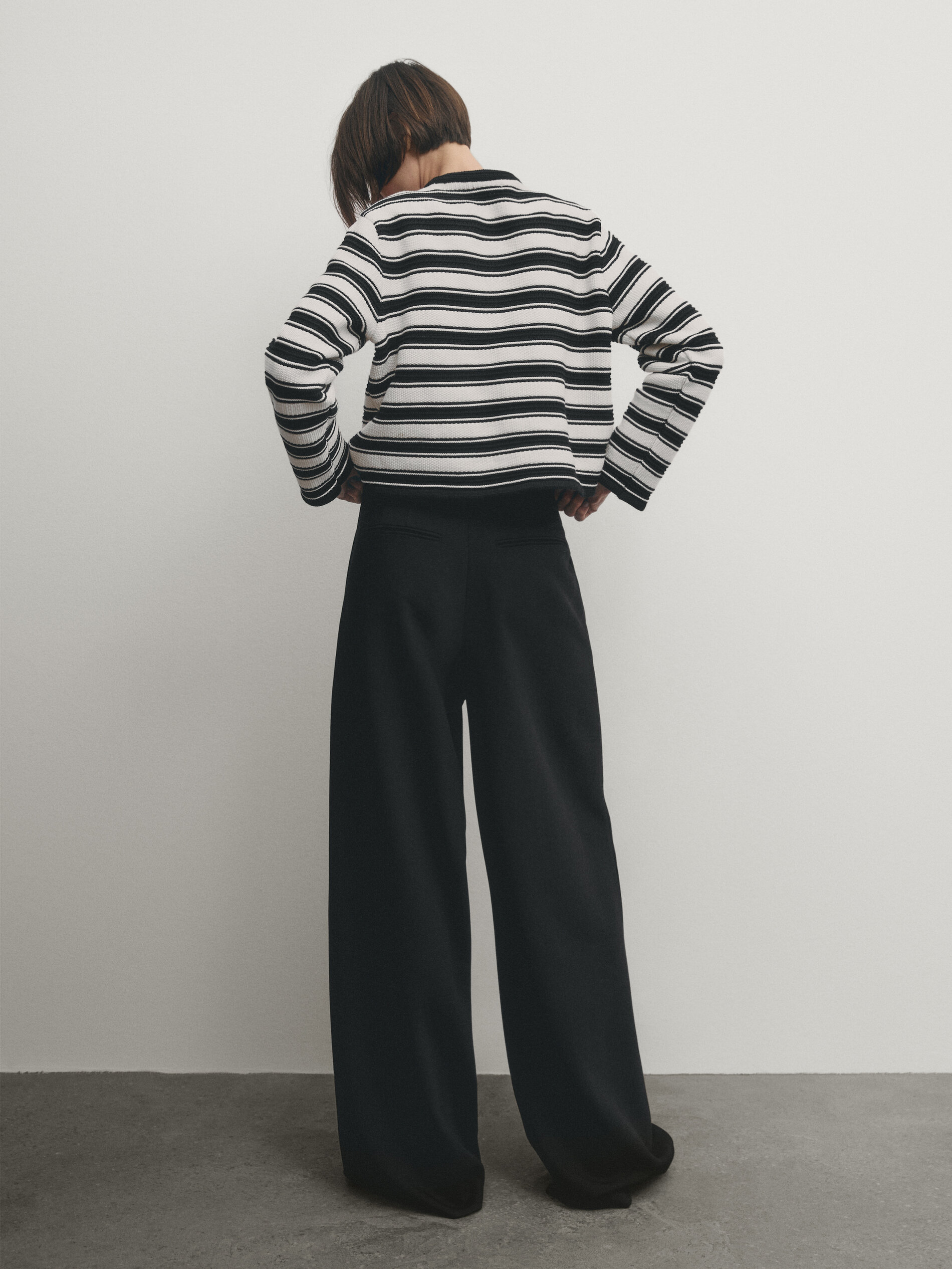 Knit cardigan with gold buttons · Black · Sweaters And Cardigans