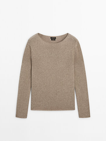 Sweter ze 100% bawełny z okrągłym dekoltem