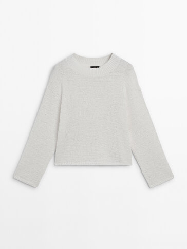 White round hotsell neck jumper