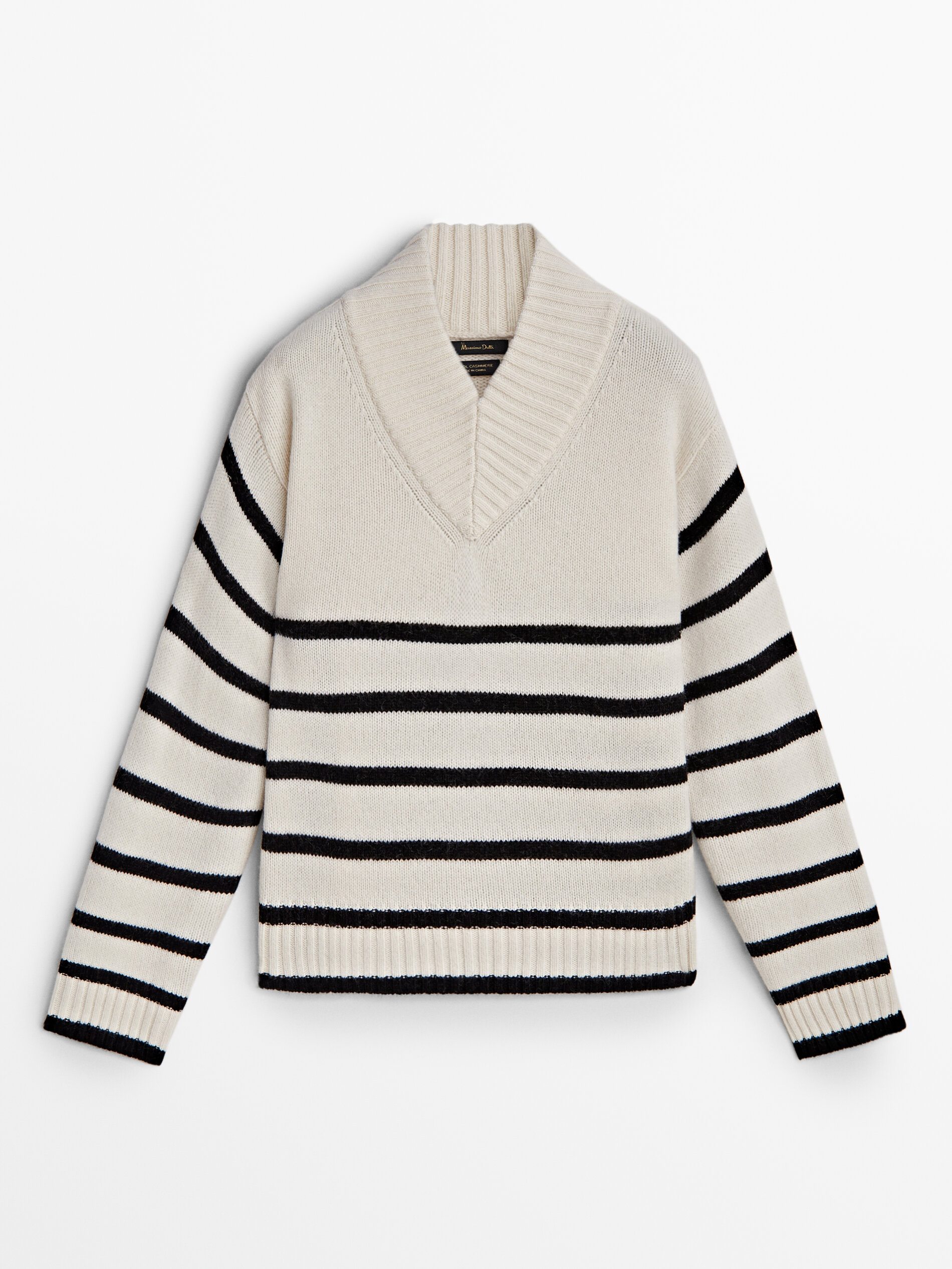 High V-neck wool blend sweater · Cream · Sweaters And Cardigans