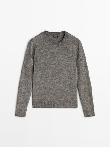 Ribbed knit cotton V-neck sweater · Lead · Sweaters And Cardigans