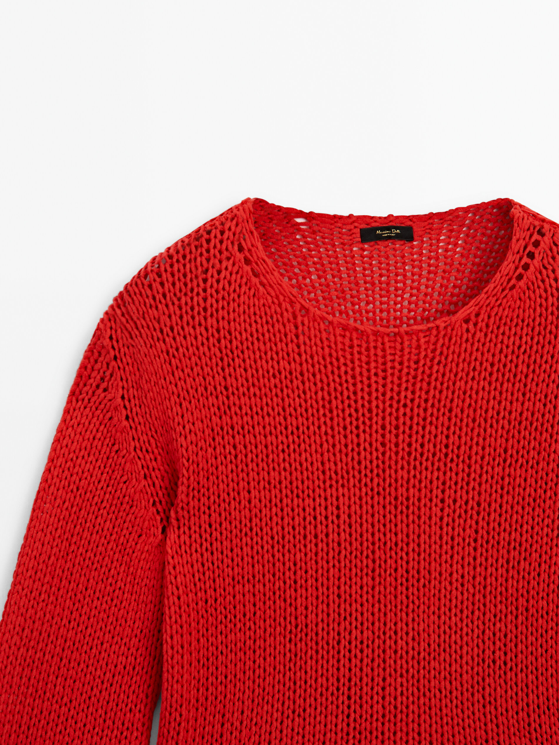 Red crew neck sales sweater