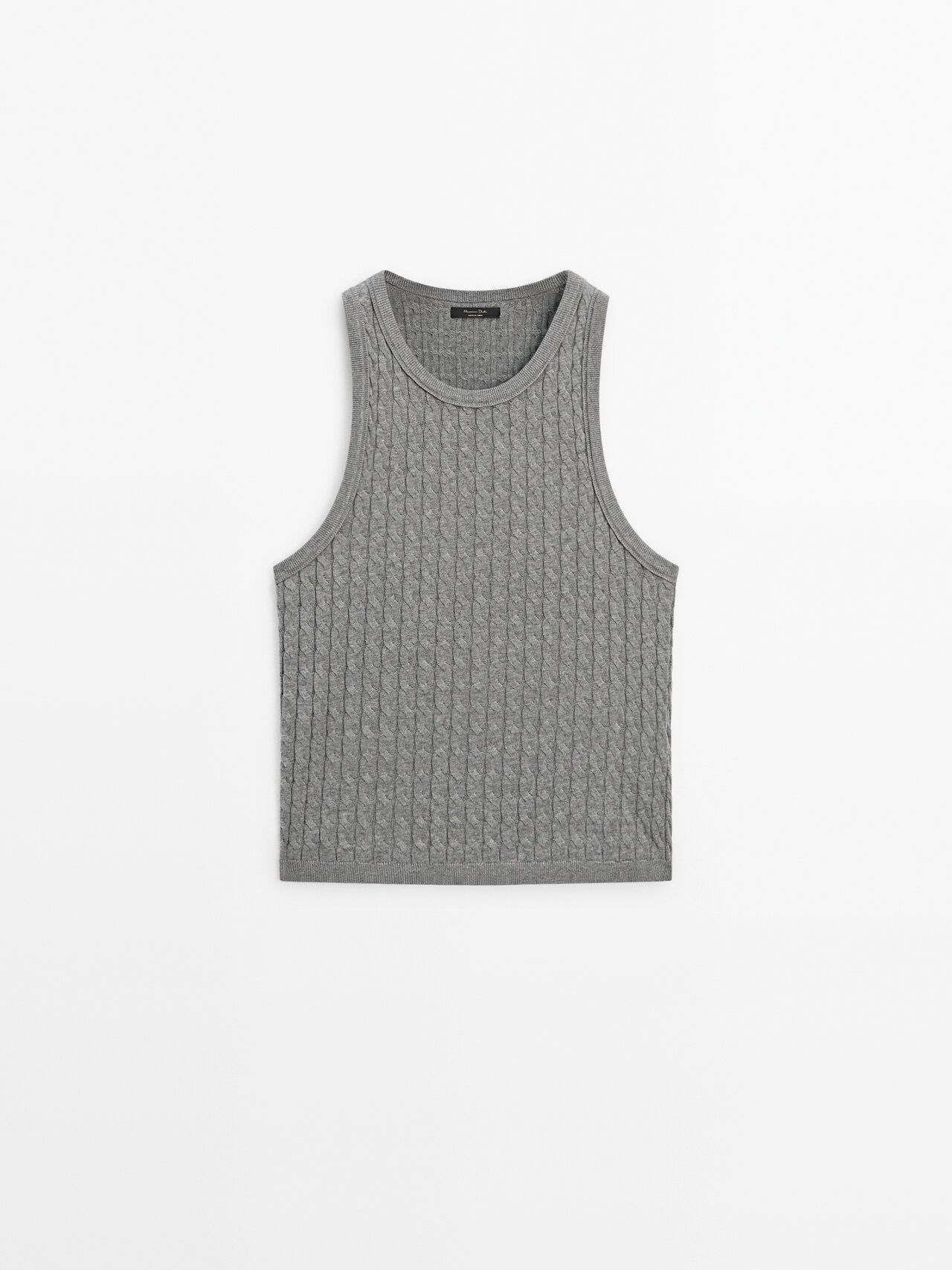 Massimo Dutti Cable-knit Top In Grey