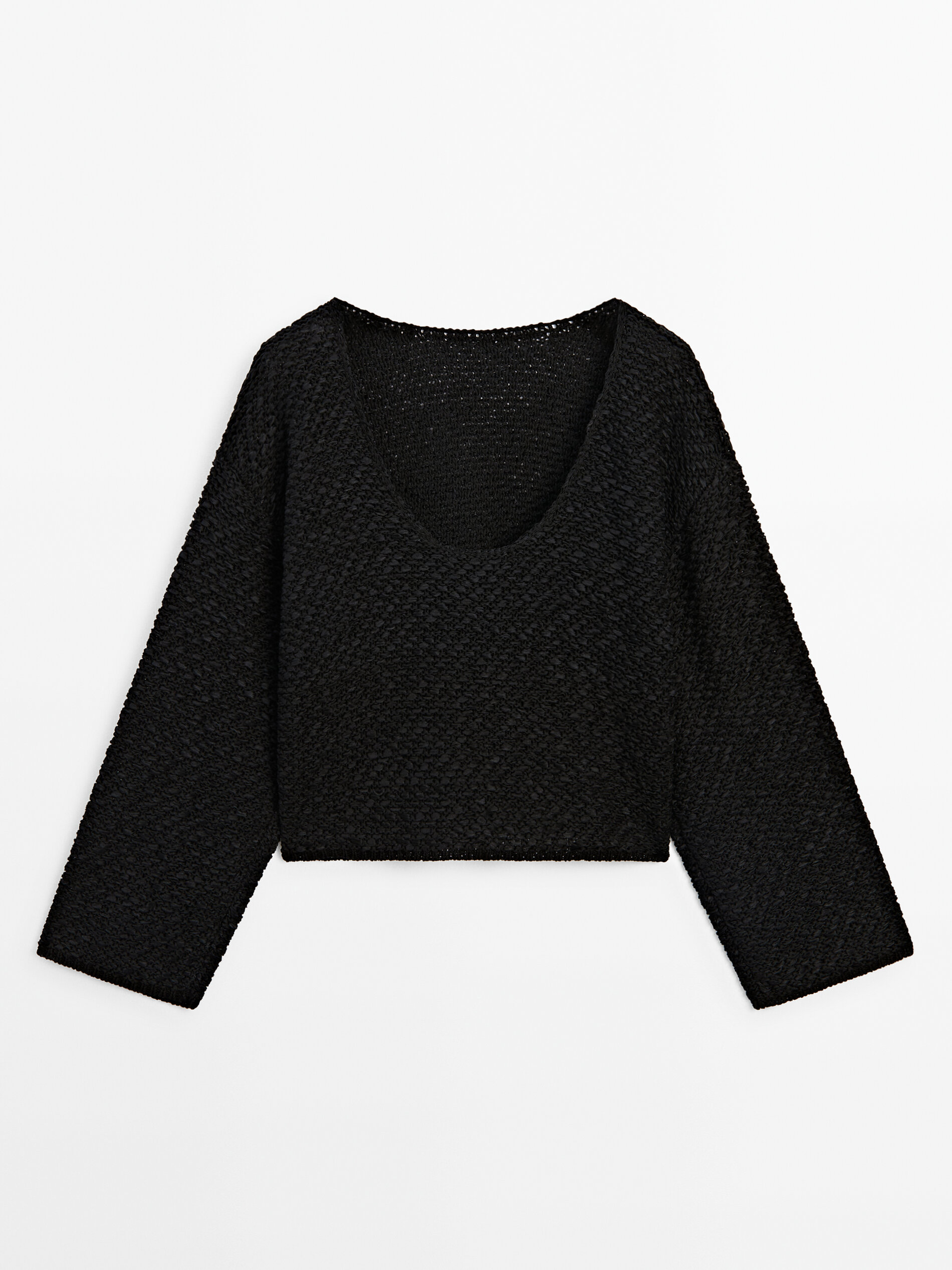 Textured knit sweater with low-cut back - Limited Edition