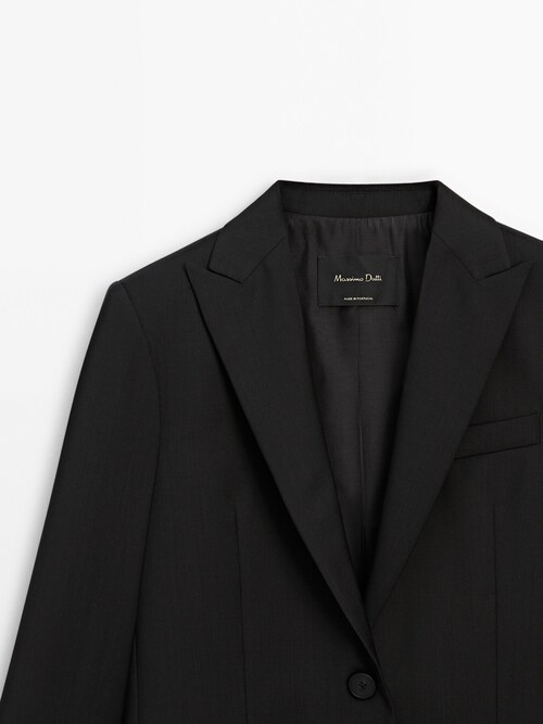 100% cool wool suit blazer · Black, Navy Blue · Dressy
