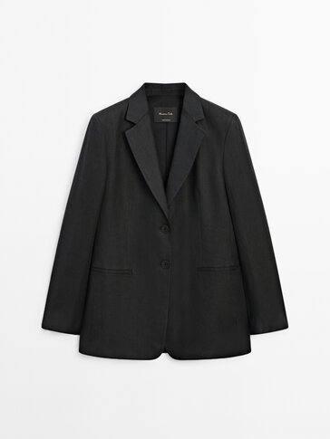 100% linen buttoned blazer