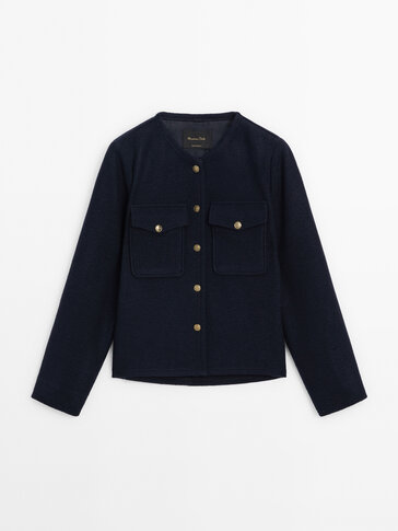 Navy blue outlet casual jackets womens