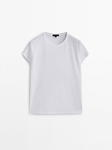 Short sleeve mercerised cotton T-shirt