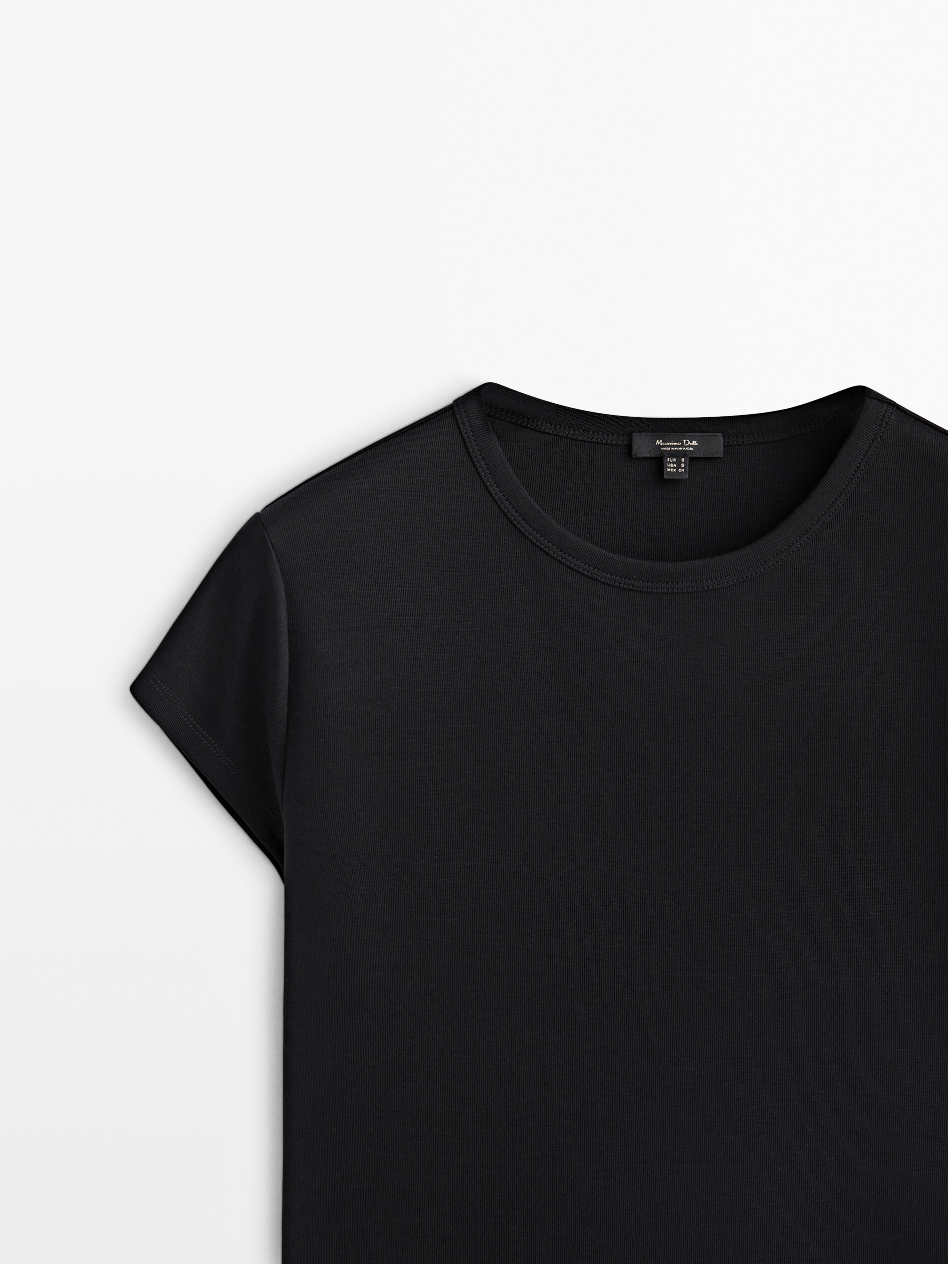 Mercerised Slim Fit Longsleeve Tee - Black