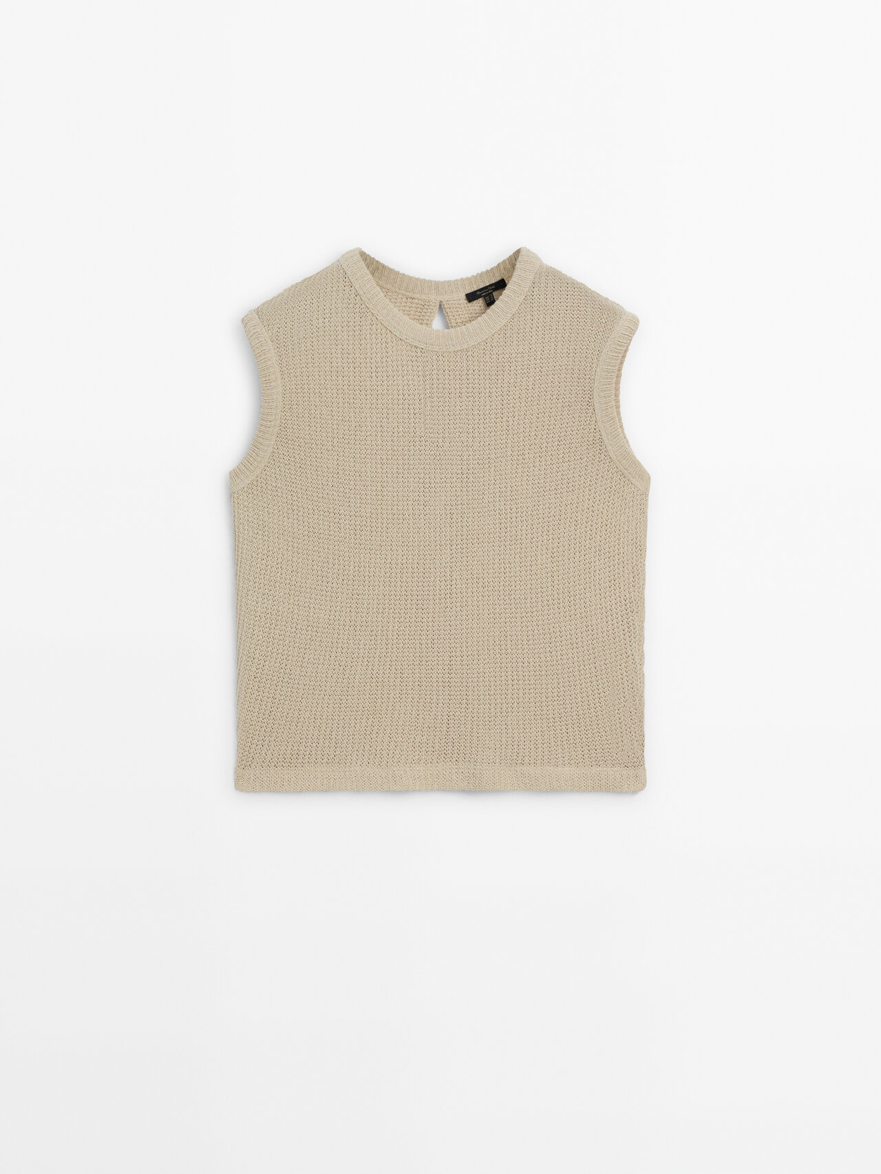 Massimo Dutti Sleeveless Knit Top In Stone