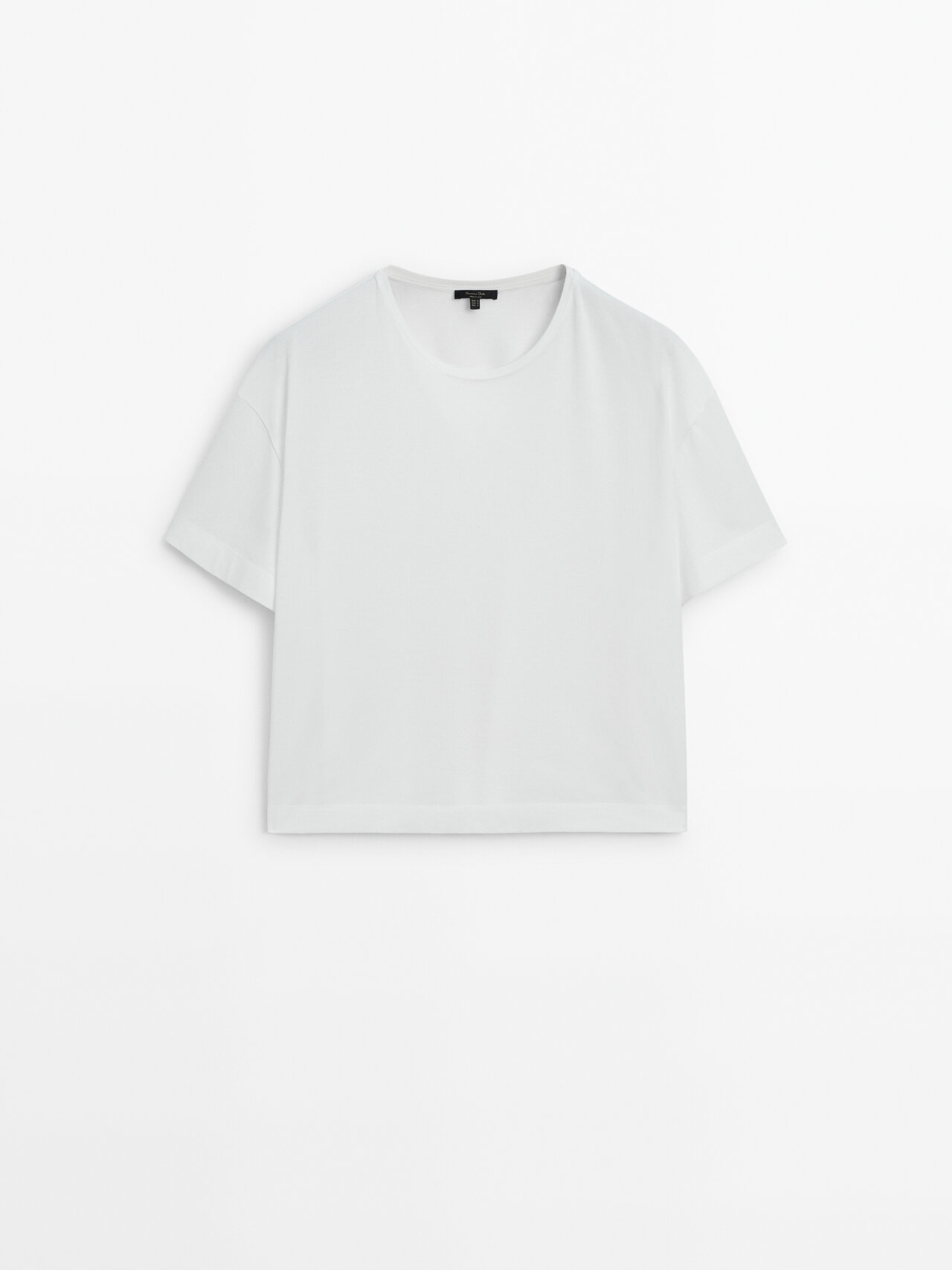 Shop Massimo Dutti Short Sleeve Crop Top In White