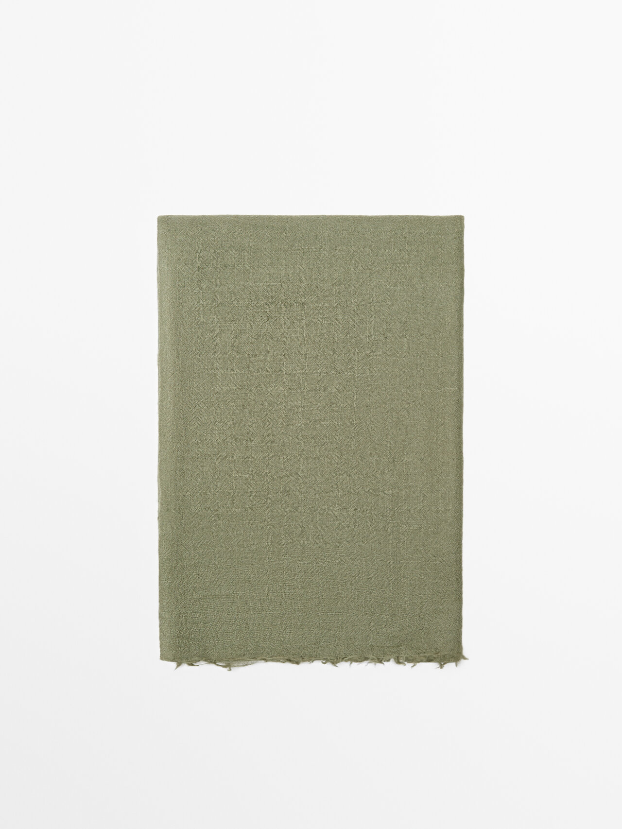 Massimo Dutti 100% Wool Scarf In Green