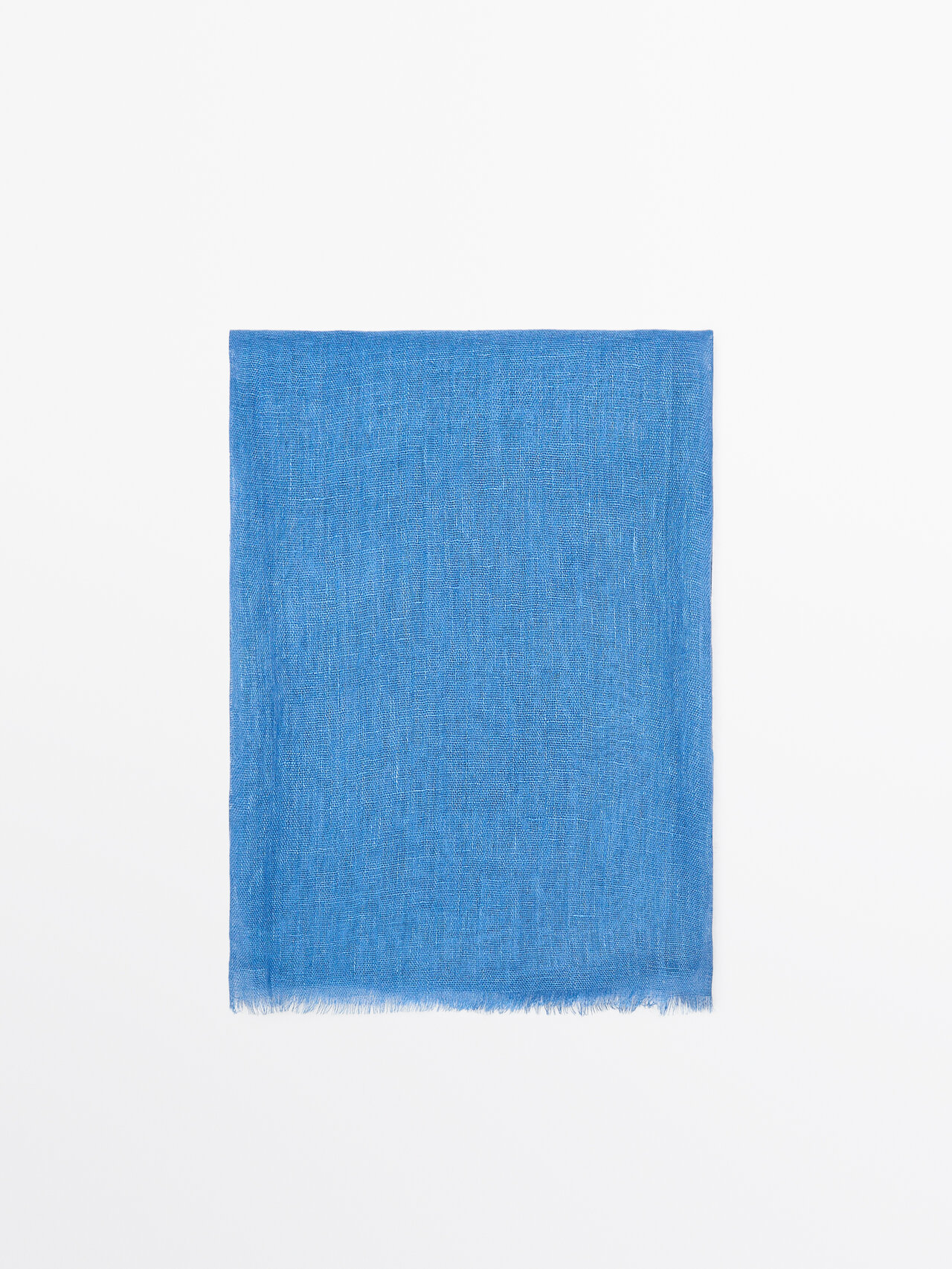 Massimo Dutti 100% Linen Scarf In Blue