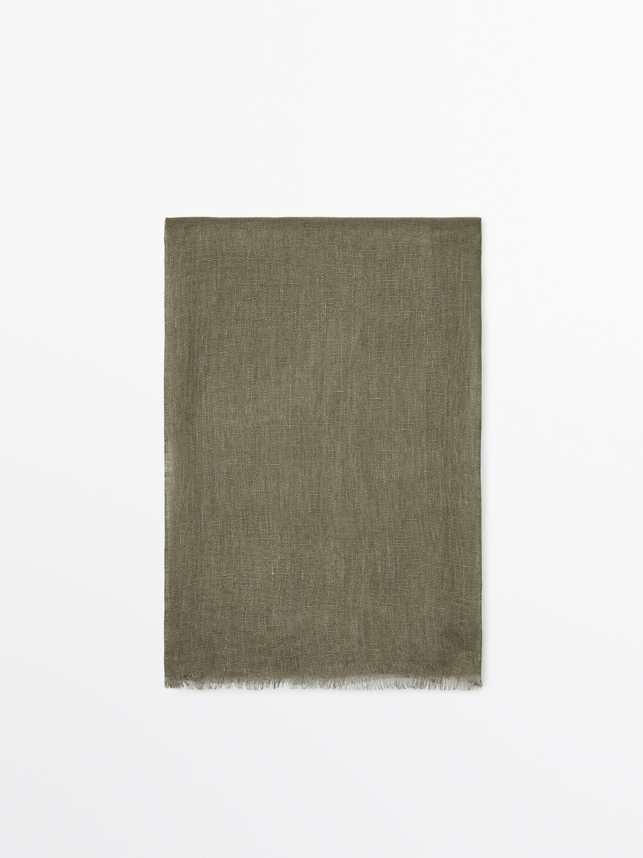 Massimo Dutti Halstuch Aus 100% Leinen In Pale Green