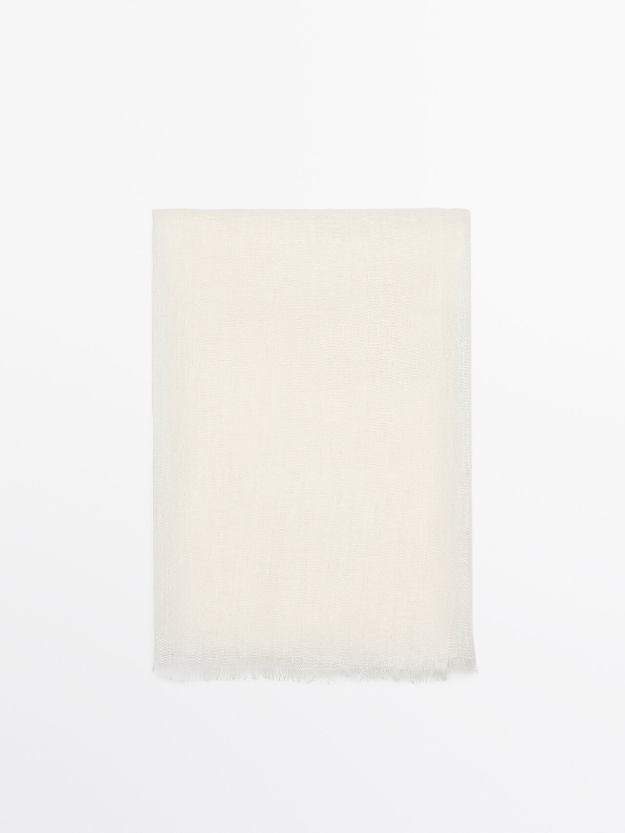 Massimo Dutti 100% Linen Scarf In White