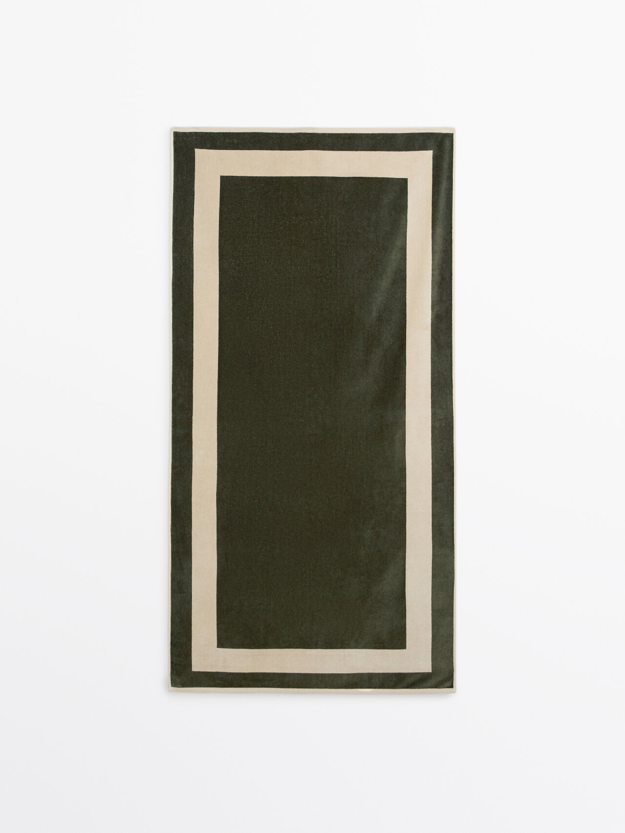 Massimo Dutti 100% Cotton Contrast Towel In Black