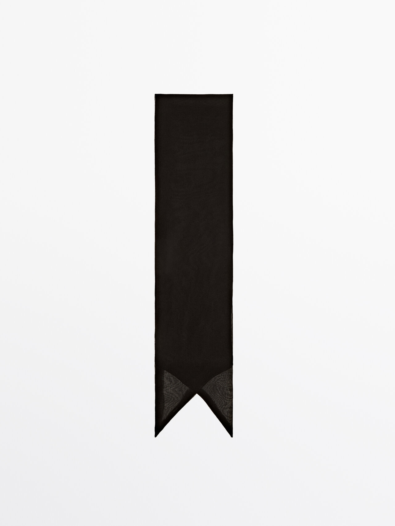 Massimo Dutti 100% Silk Scarf In Black