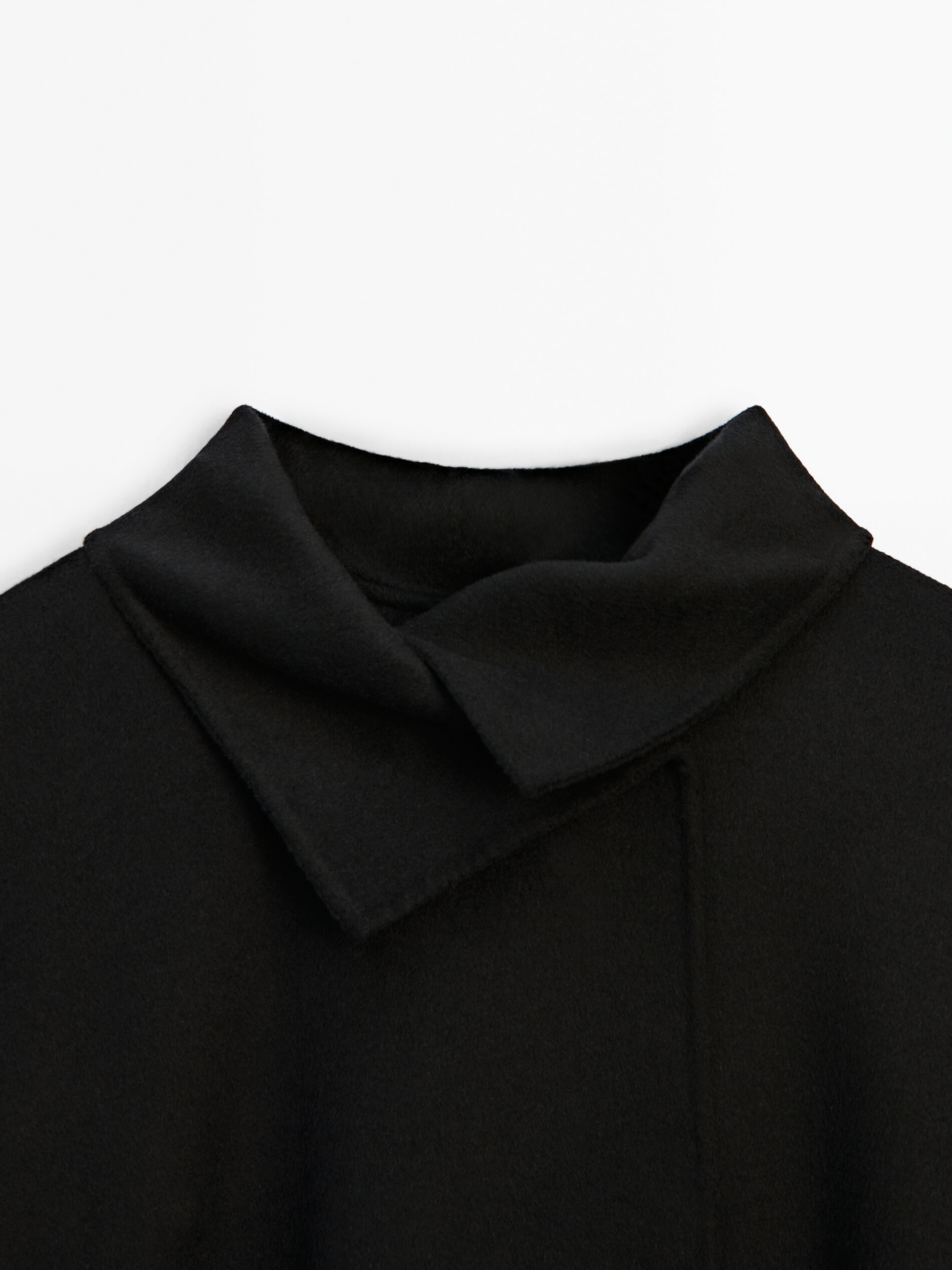 Abrigo capa negro mezcla lana