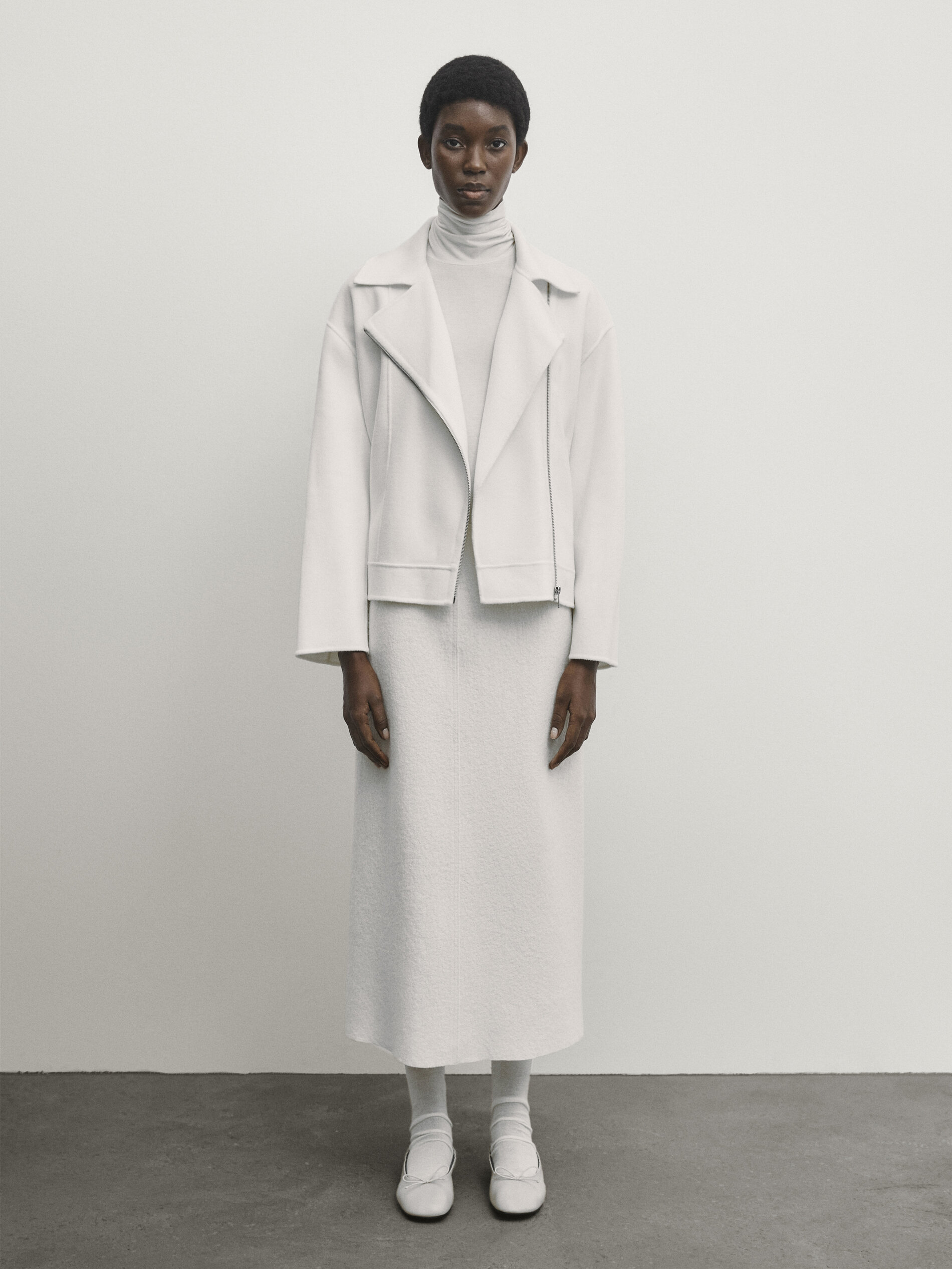 Wool best sale coat white