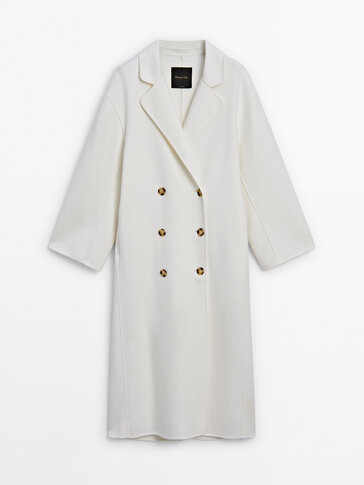 White double hot sale breasted coat