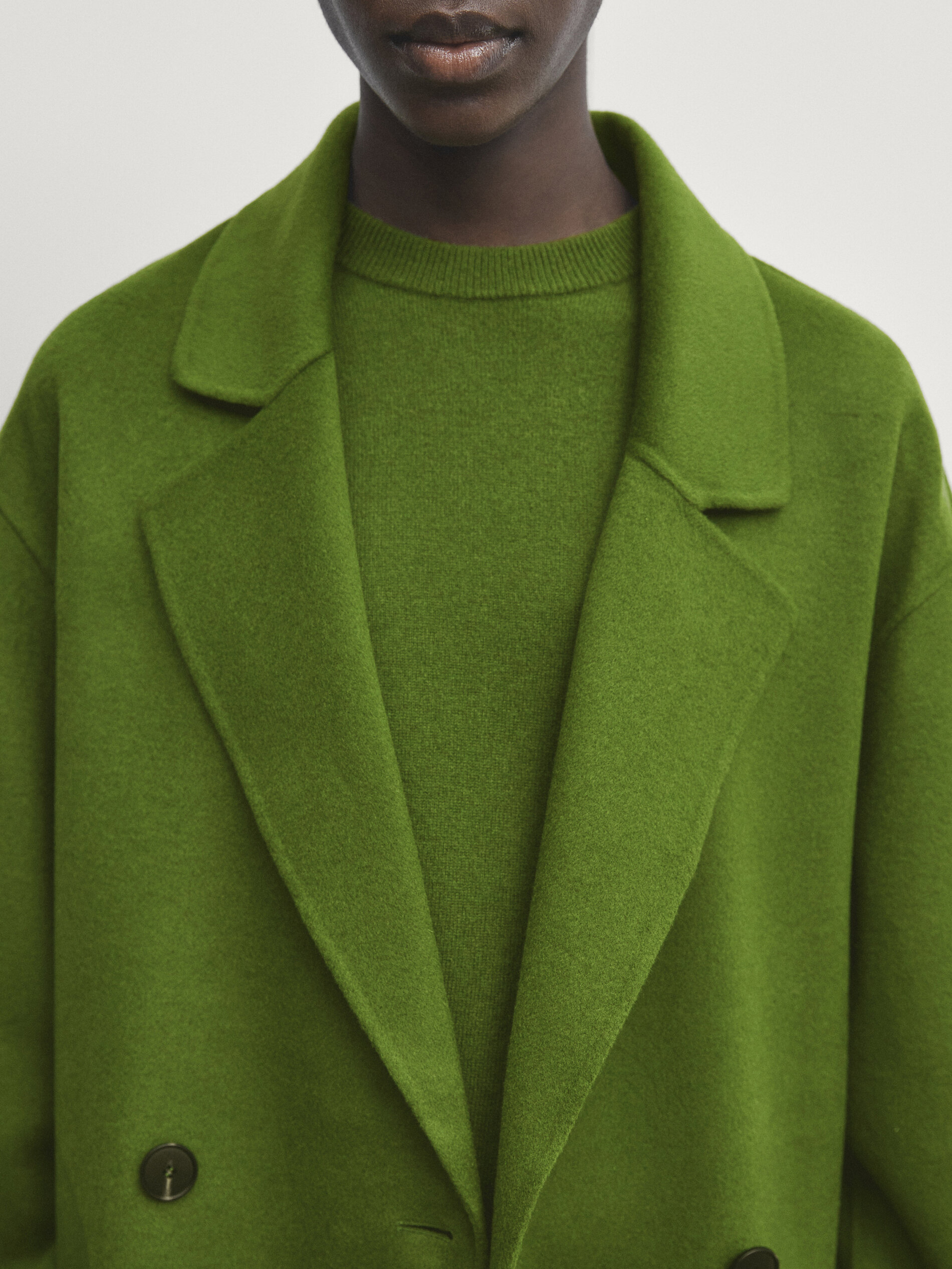 Zara green hot sale wool coat