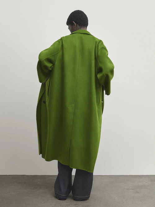 DOUBLE BREASTED LONG COAT GREEN