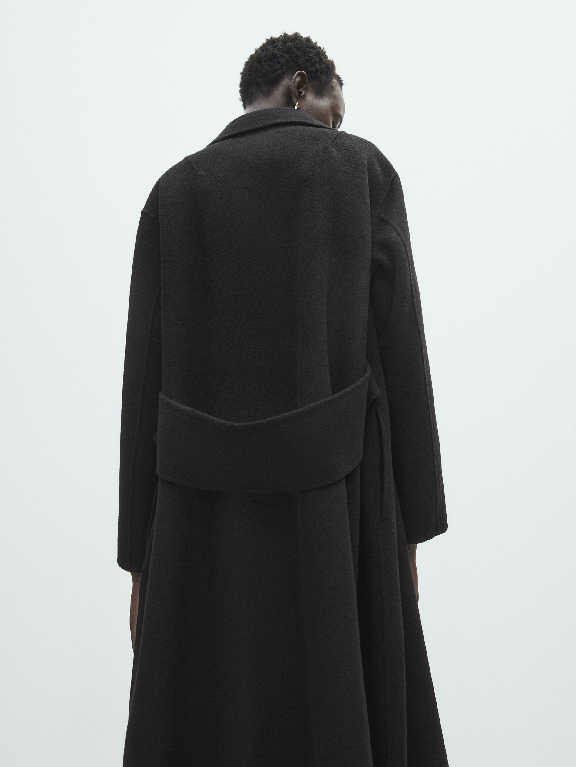 Massimo dutti store black wool coat