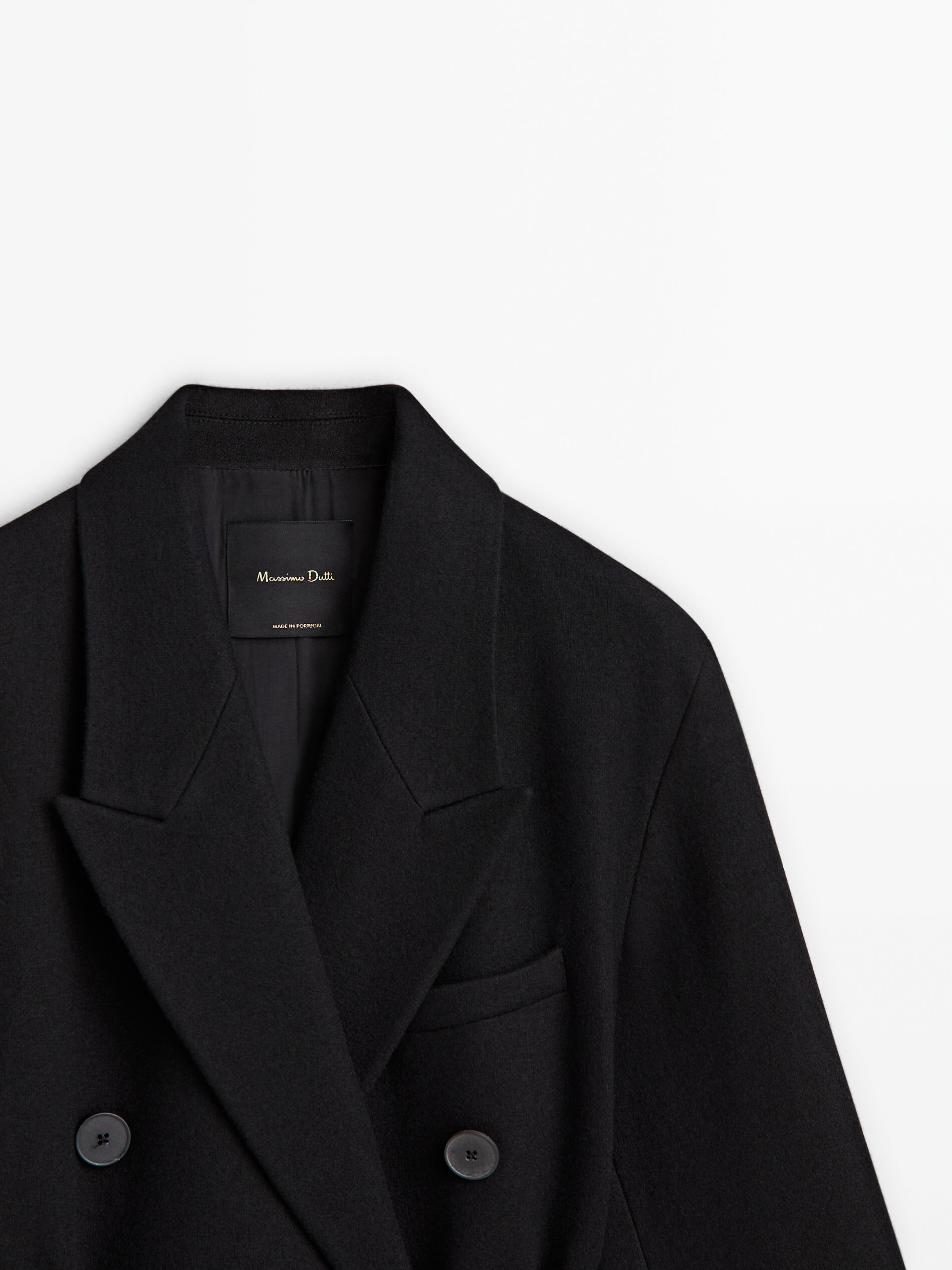 Massimo dutti long wool coat hot sale with belt