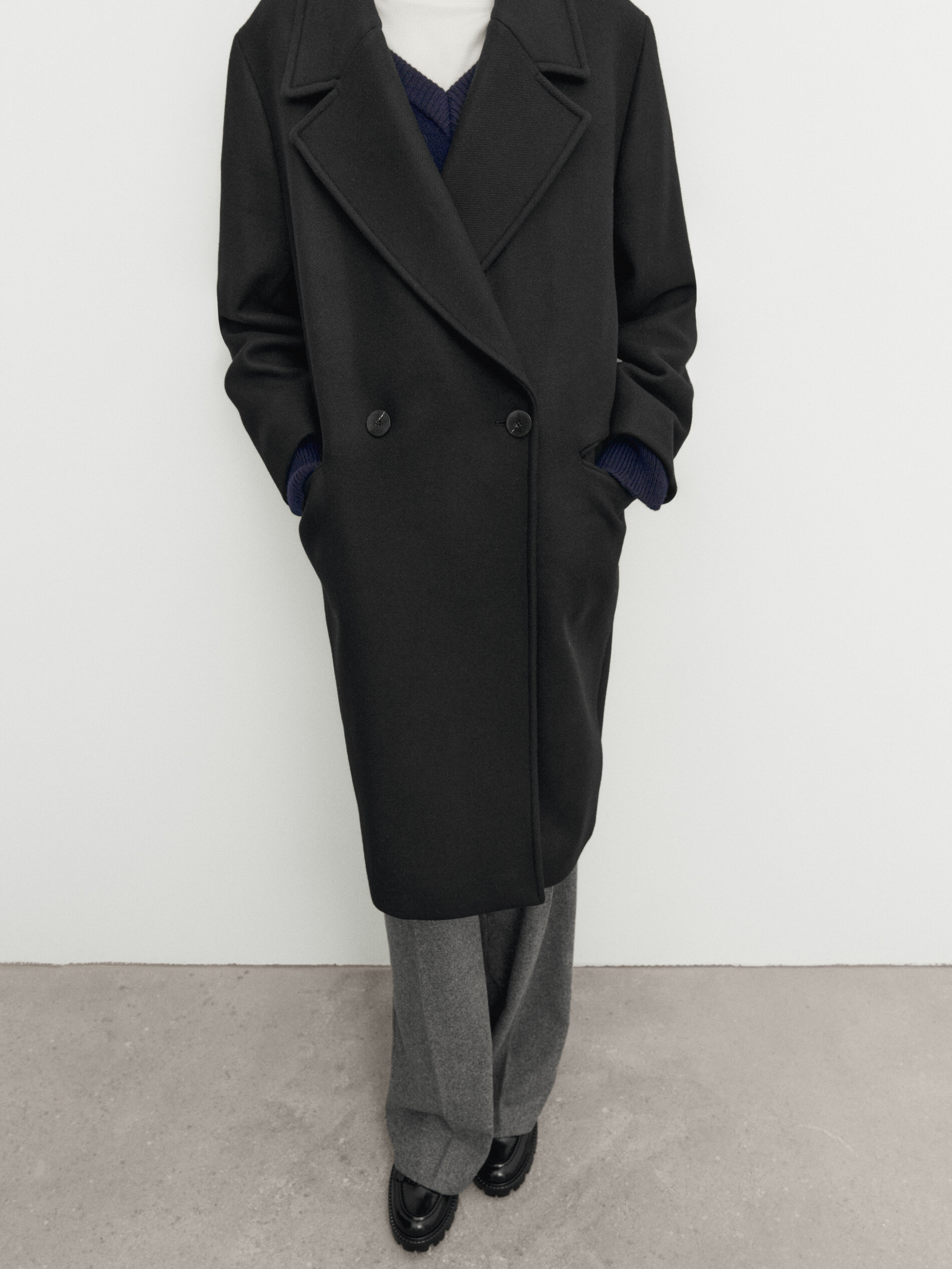 Black wool blend comfort coat · Black · Coats And Jackets 