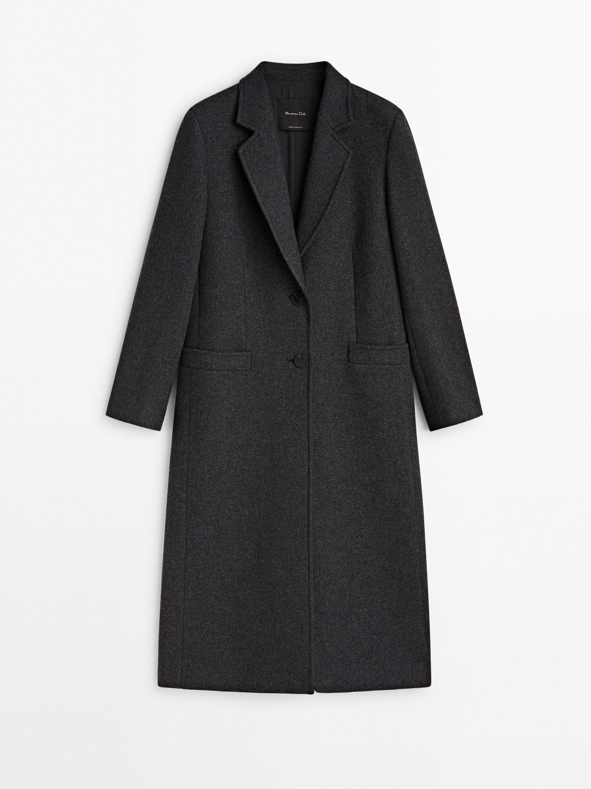 Massimo dutti best sale black wool coat