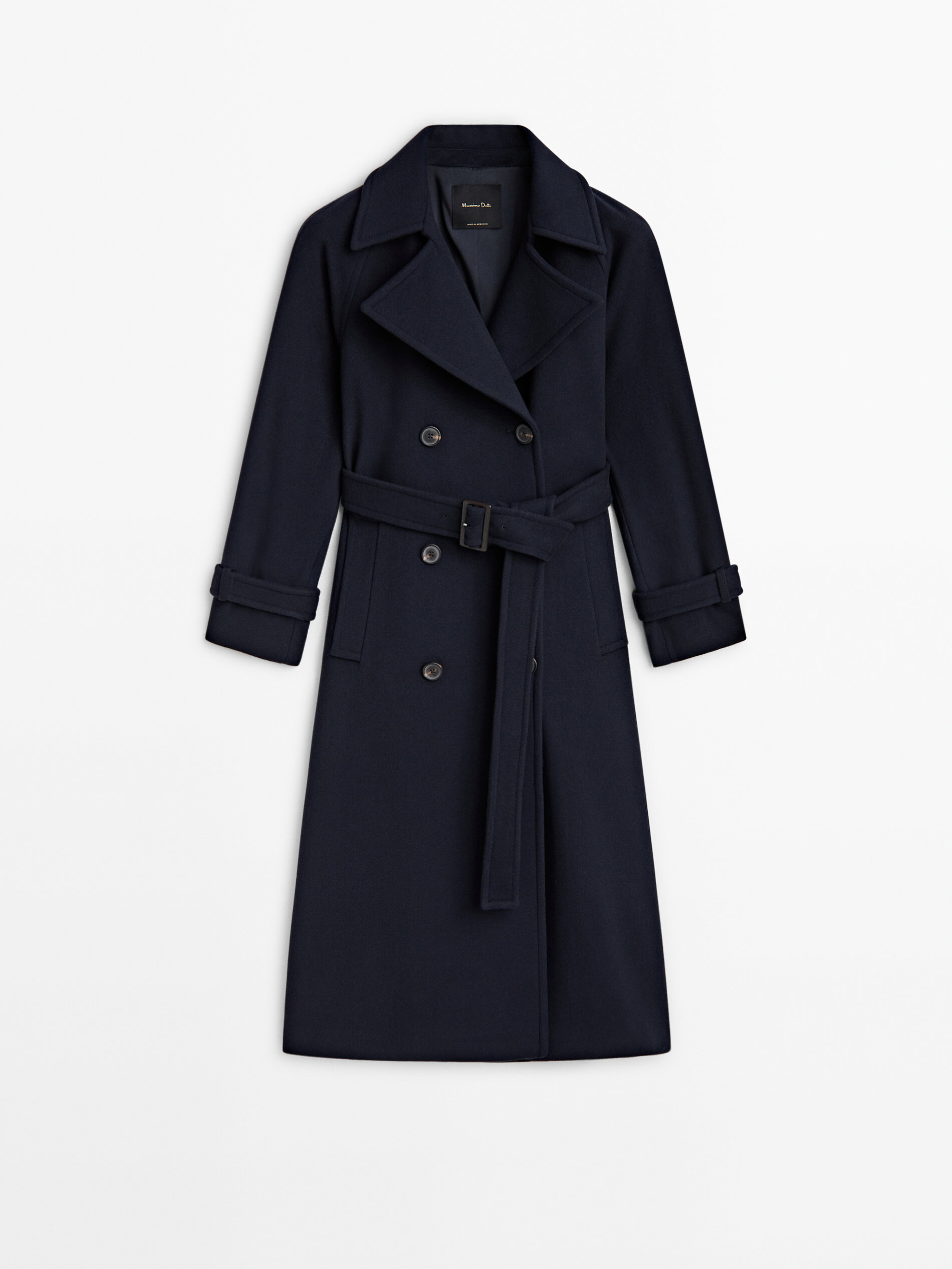 Navy wool cheap blend coat