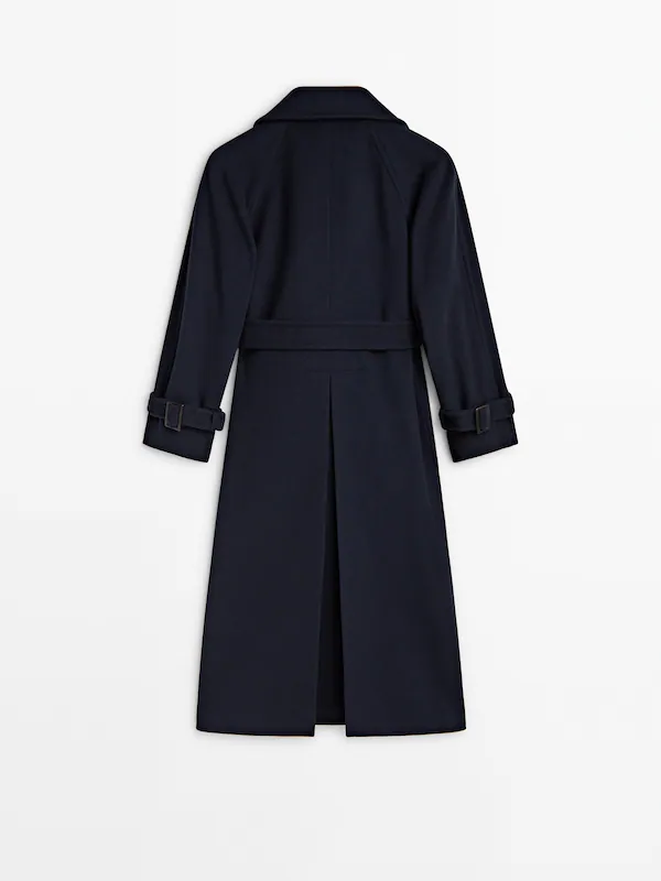 Navy blue wool blend trench coat · Navy Blue · Coats And Jackets ...