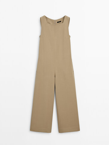 Strappy jumpsuit with square-cut neckline