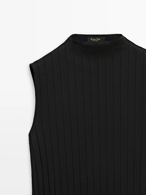 Ribbed knit midi dress · Black · Smart / Dresses And Jumpsuits ...