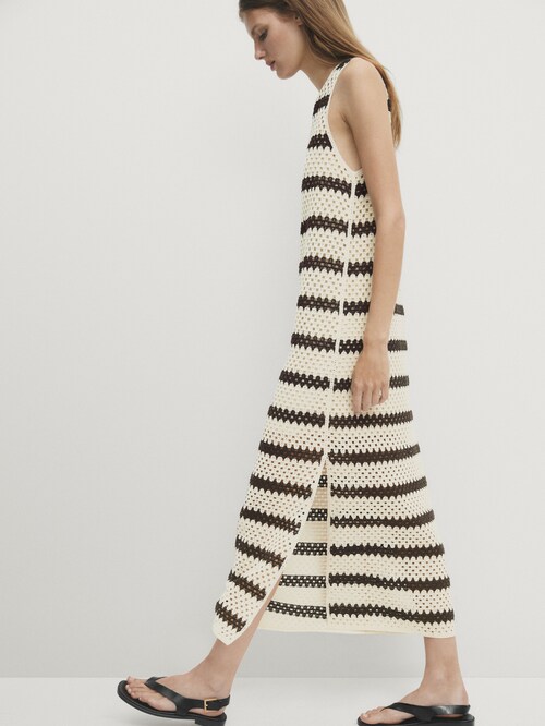 Striped crochet dress