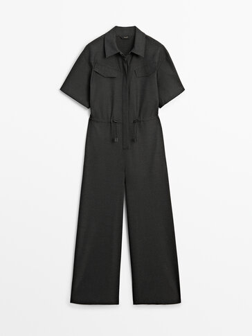 Massimo dutti white sales jumpsuit