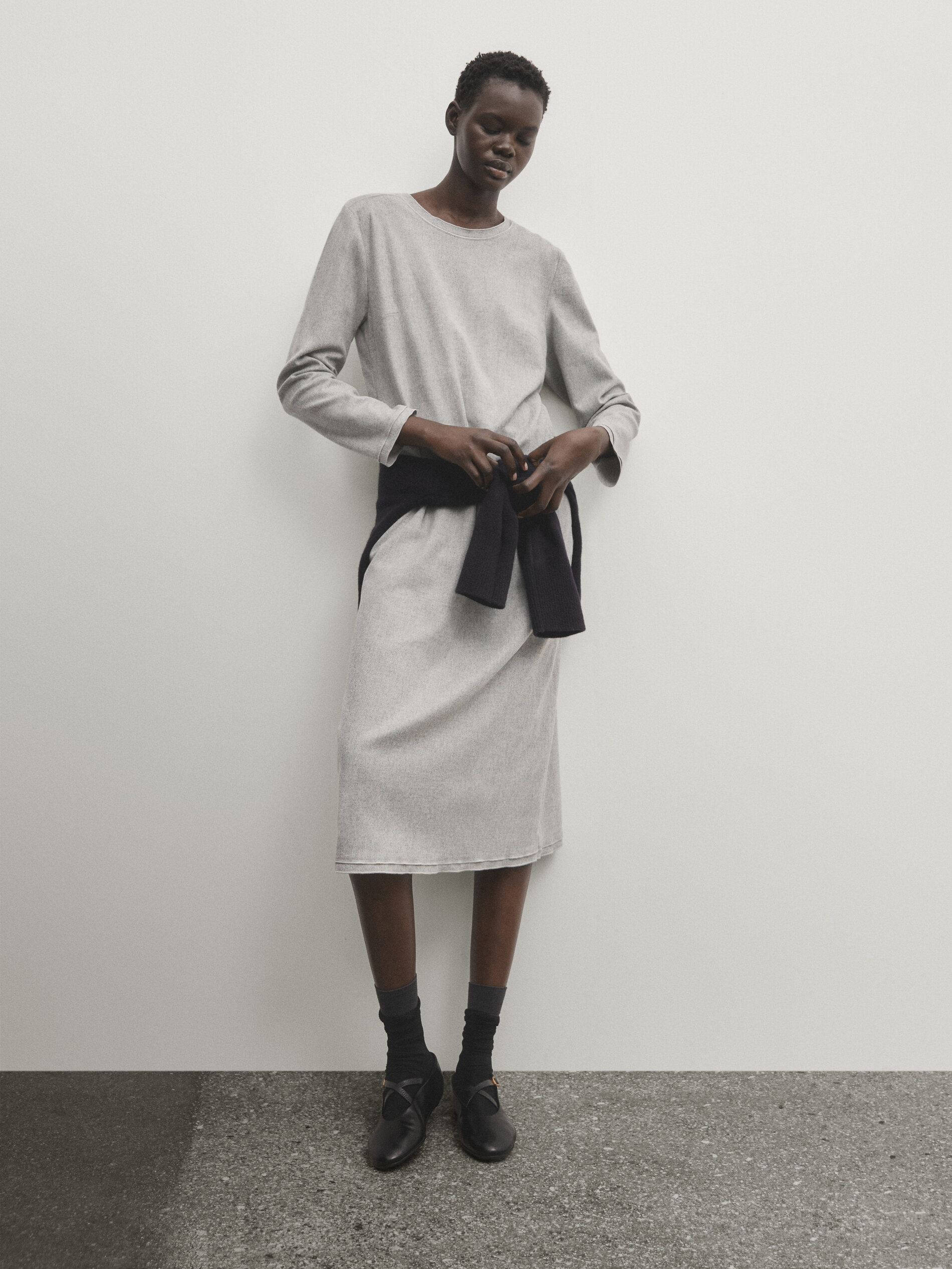 knee length dresses for ladies Tailored Wool-Blend Midi Dress main image 0