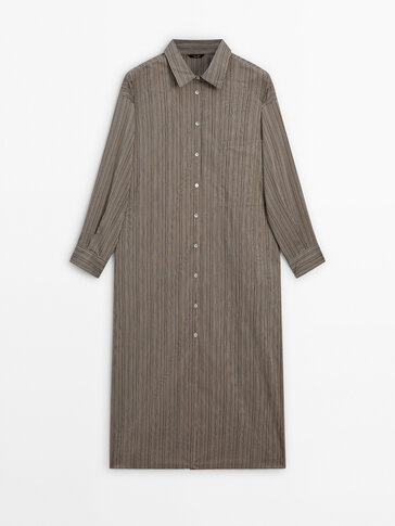 Striped oversize co-ord shirt dress