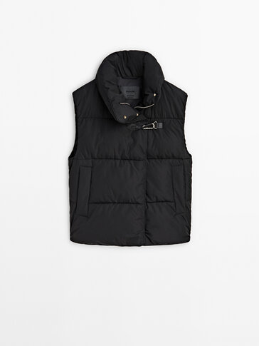 Puffer gilet with hook detail
