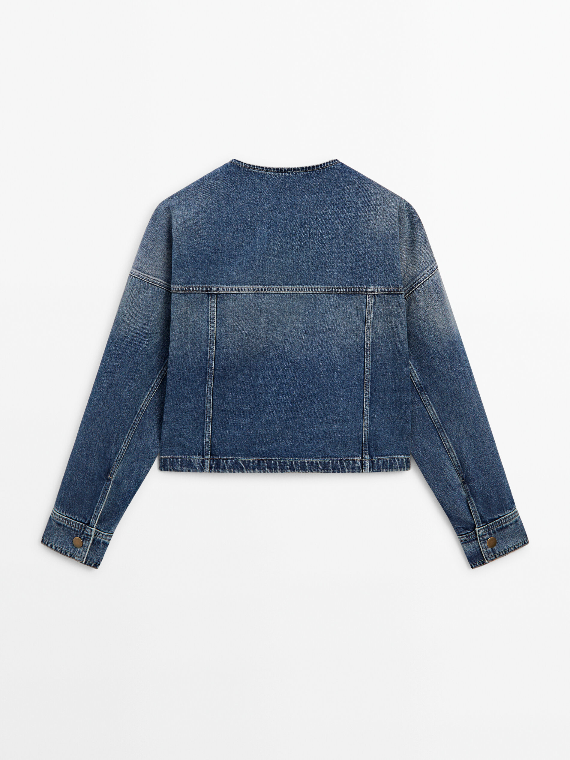 Denim cheap pullover jacket