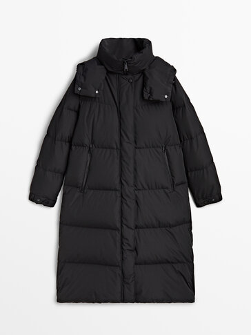 Padded longline coat discount womens