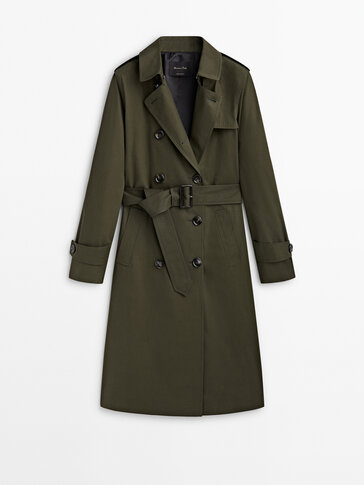 Zara green 2025 trench coat