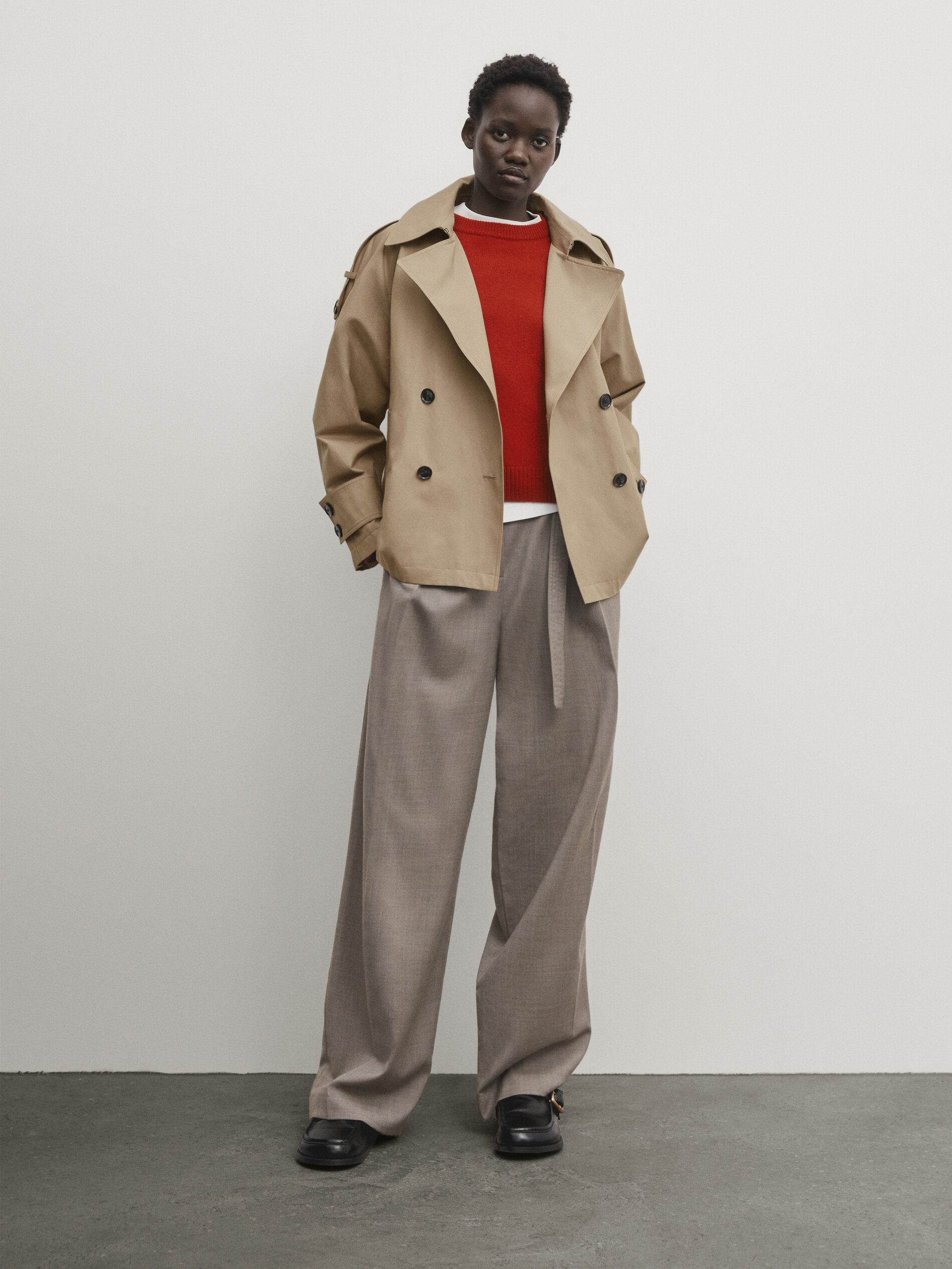 Cropped 2024 trench coat