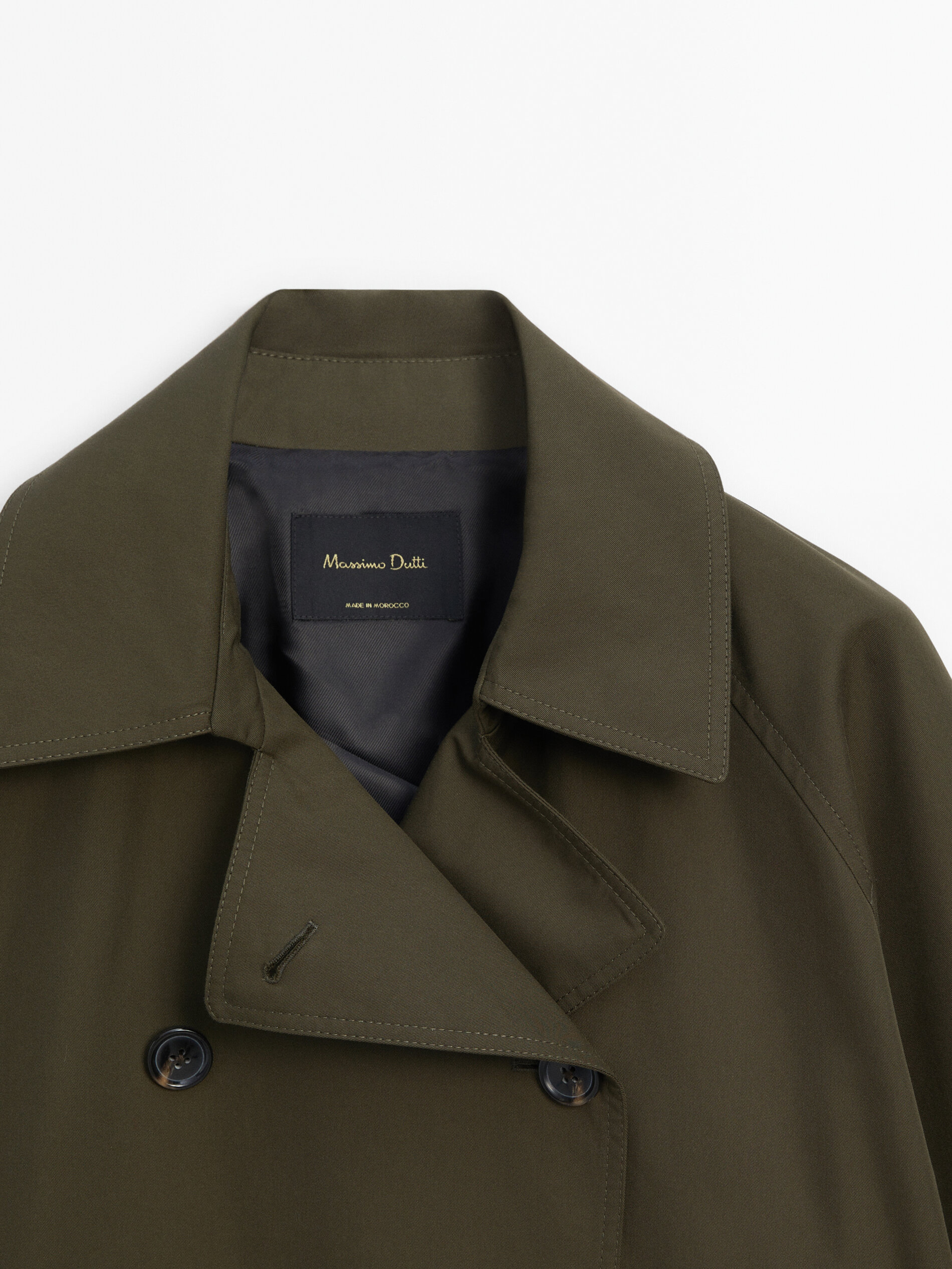 Short trench coat with back pleat · Khaki · Coats And Jackets 